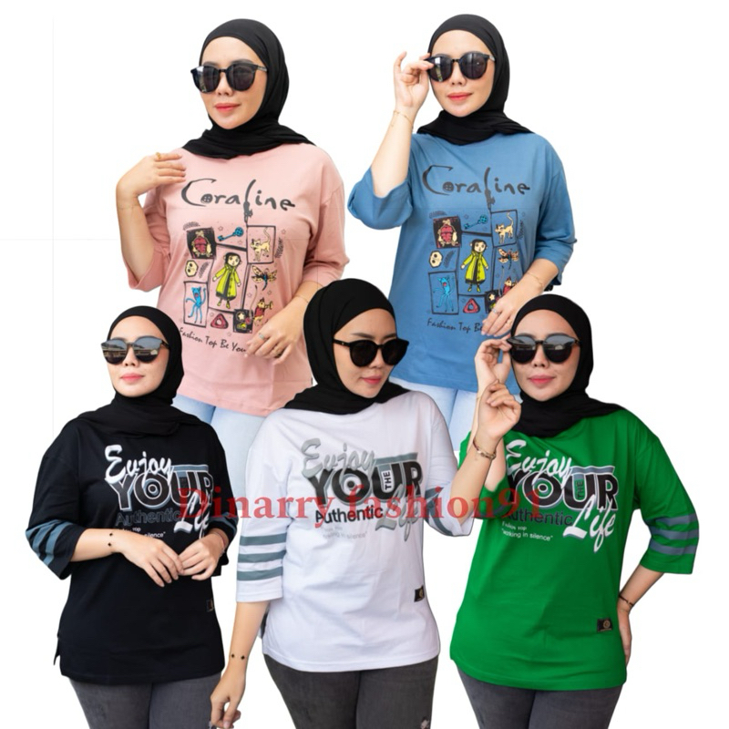 Atasan Wanita Oversize Kaos Oversize Wanita Jumbo Dinarry Fashion Top Hijab Autentic Style