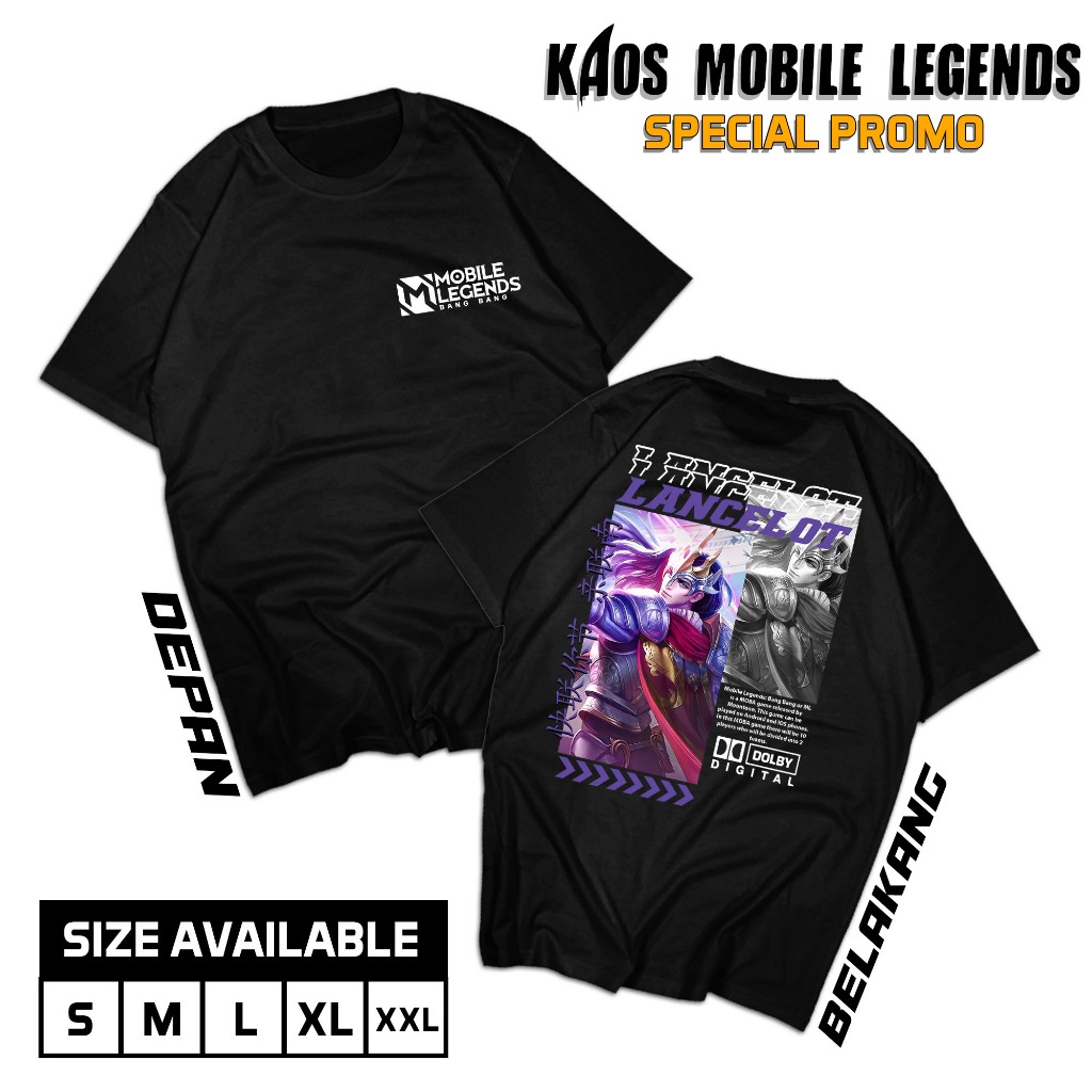 KAOS STREETWEAR MOBILE LEGENDS HERO LANCELOT KAOS DEWASA UNISEX COMBED