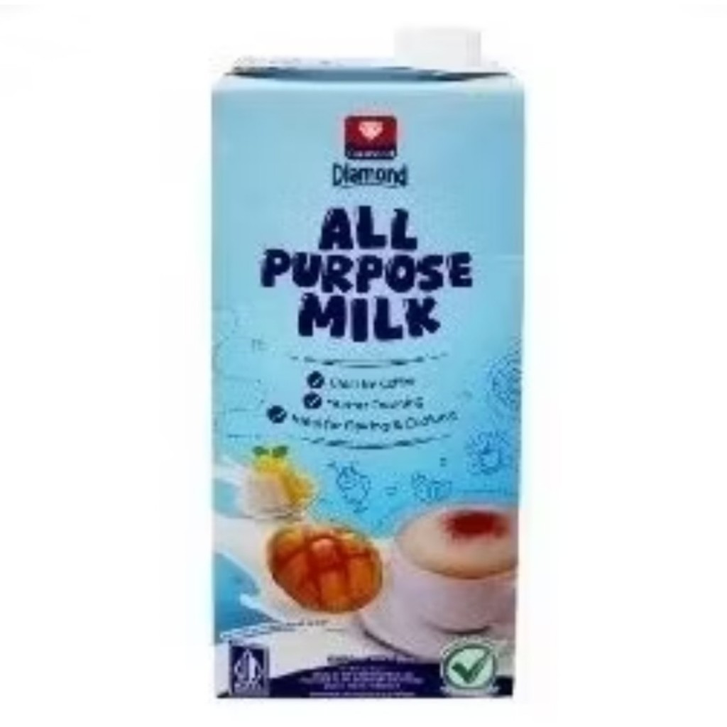 

SUSU UHT DIAMOND ALL PURPOSE 1 LITER ( 1 DUS ISI 12 LITER ) / PENGGANTI SANTAN