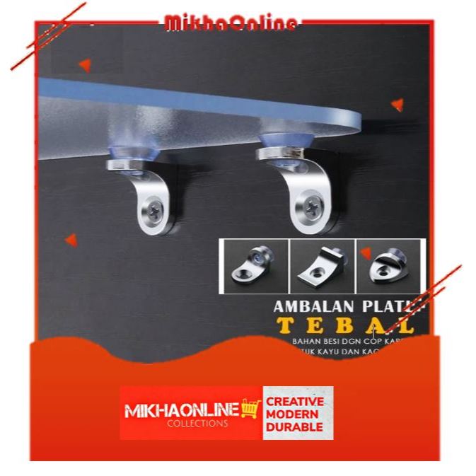 Penahan Ambalan Cop Kaca L Zinc Alloy Nikel