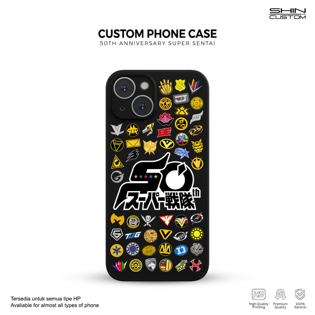 Custom Case 50th Anniversary Super Sentai Gozyuger Bisa untuk semua tipe Hp