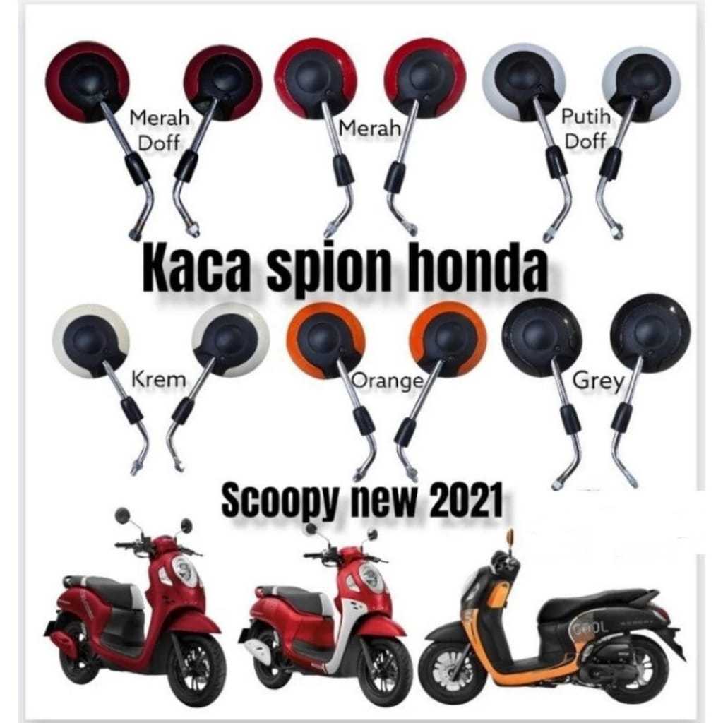 kaca spion scoopy esp new 2021 prestige k2f hitam putih merah doff orange grey doff silver hijau kan