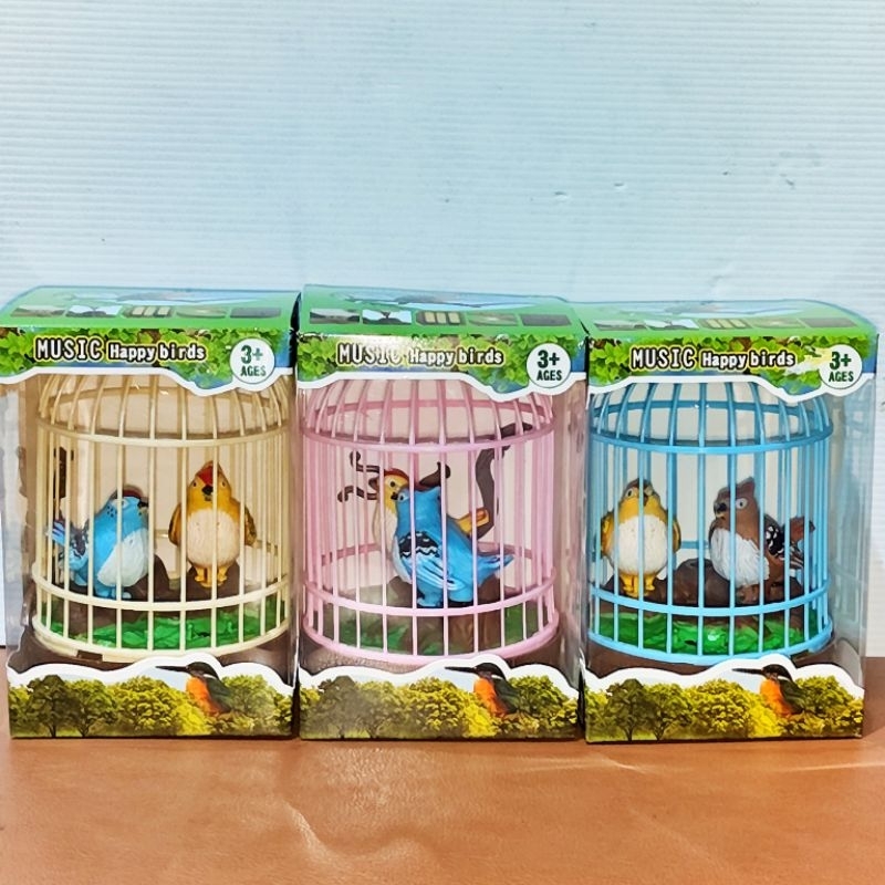 Mainan Burung Bunyi Berkicau Dalam Sangkar free battre