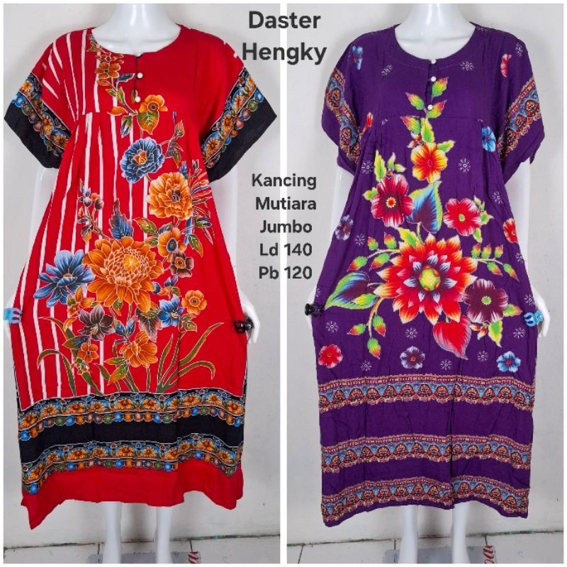 Daster Batik Hengky Kancing Mutiara Jumbo Motip Terbaru Kekinian Ld 140 Pb 120 Busui