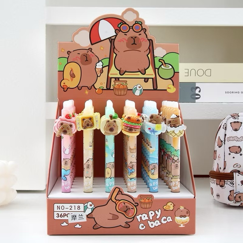 

Pulpen Anak Capybara 3D Pen Gel Cetek Karakter Lucu Gemas 0.5