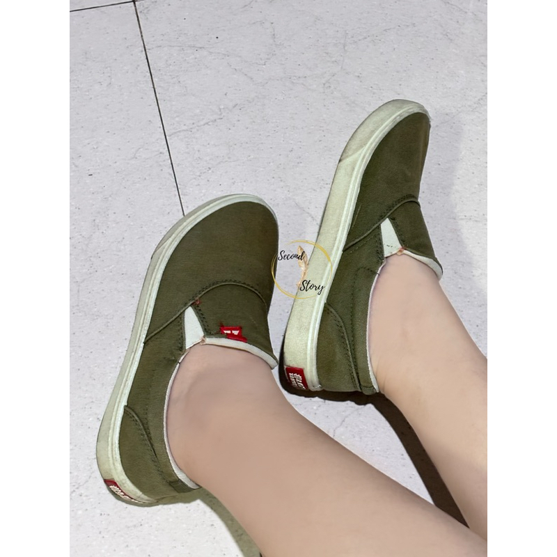 Aerostreet Comfy Natural Army - Sepatu Slip On Pria Wanita