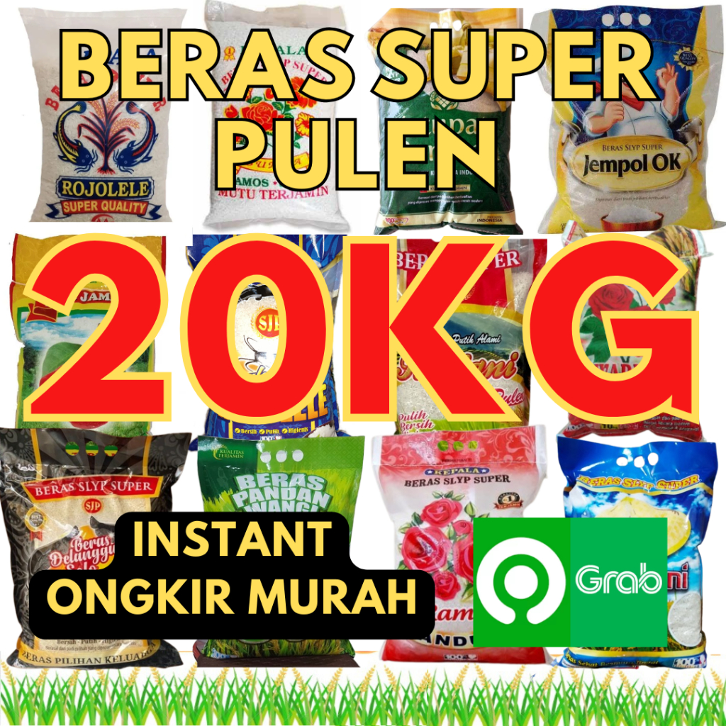 

(INSTANT ONGKIR MURAH) PROMOO BERAS SUPER PULEN 20 KG ARENA SEMBAKO CIKARANG