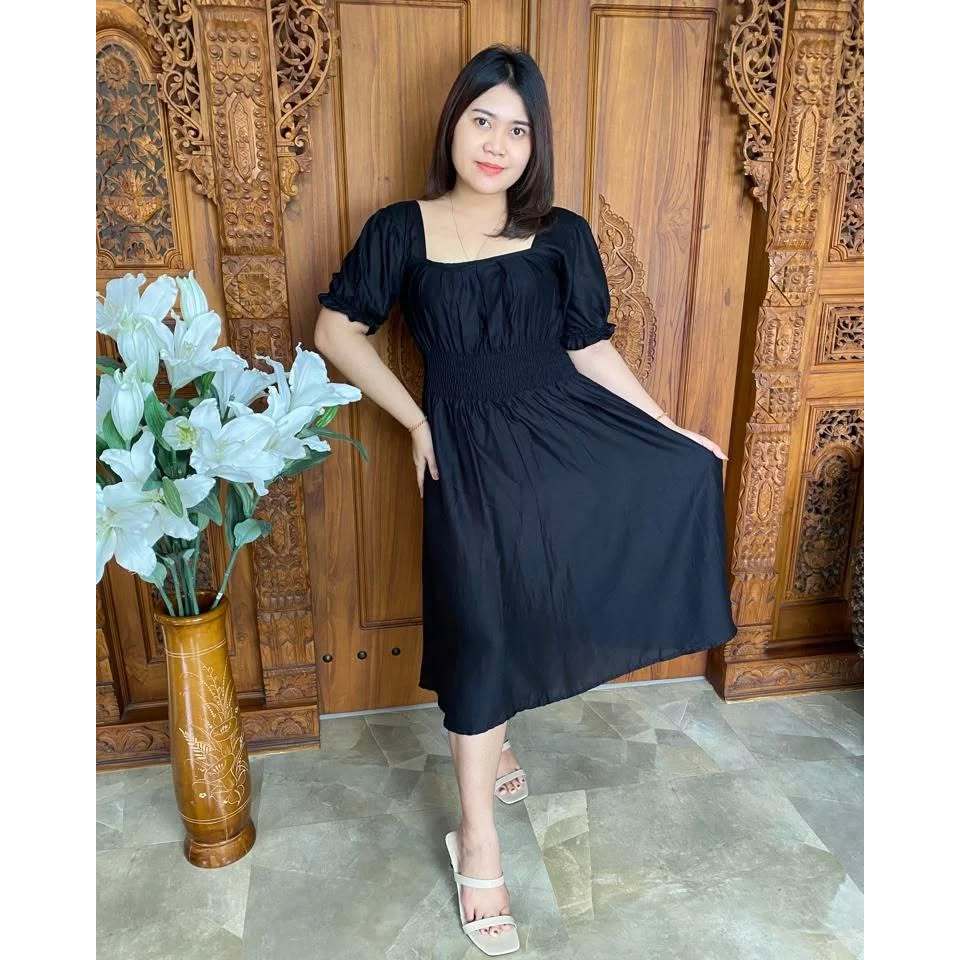 Dress Maharani Daster Pinggang Kerut Viral Kekinian / Daster Polos Wanita Jumbo