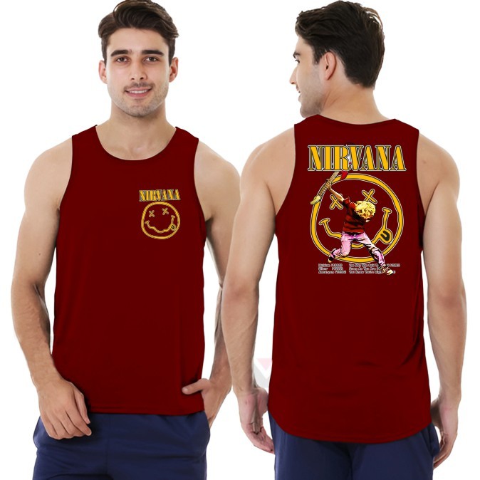 Singlet Distro Pria Keren / Kaos Distro Pria Singlet Keren sablon Nirvana / Baju Singlet Distro / Ka