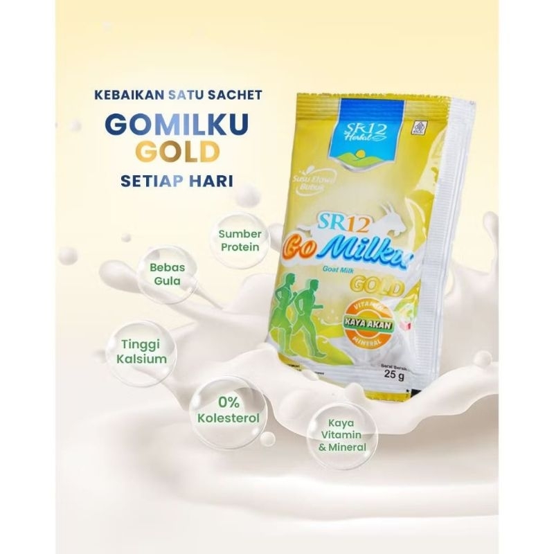

Go milku SR12 gold sachet ecer 1pcs 25gr susu kambing etawa premium