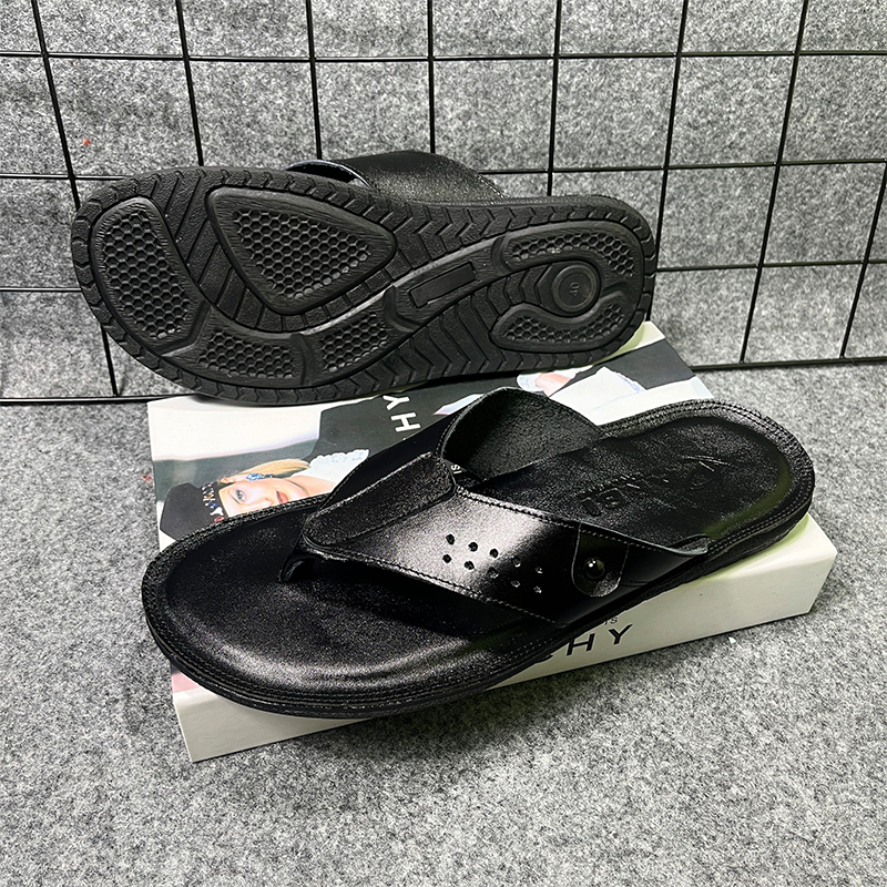 ARBI-Sandal Pria Casual 100% Kulit Sapi Asli - Sandal Slop Pria Dewasa Kulit Asli Sendal Japit Slop