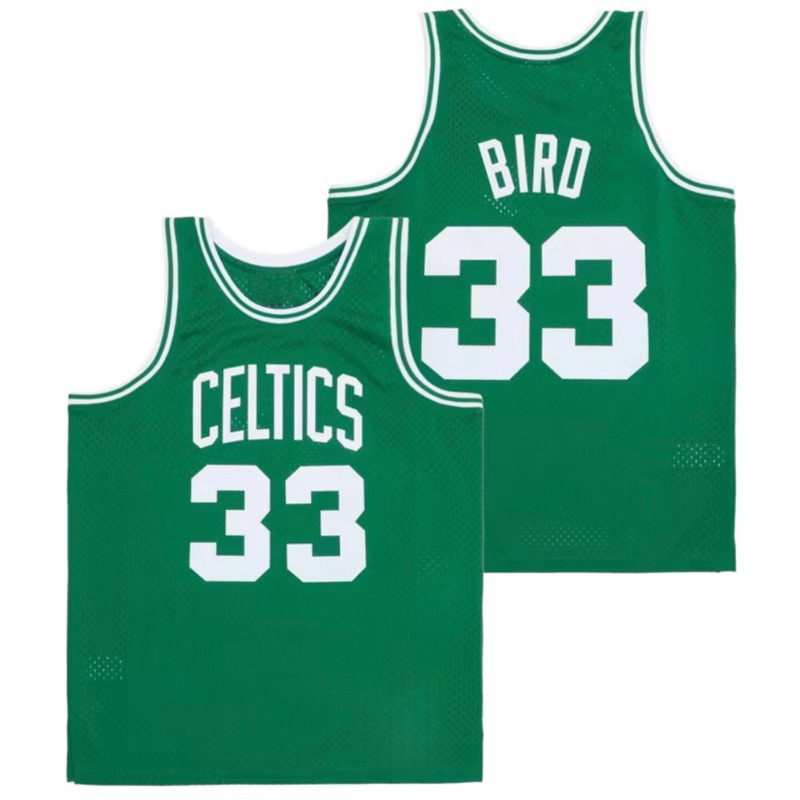 BORDIR JERSEY BAJU BASKET CLASSIC CELTICS #33 LARRY BIRD HIJAU ROAD