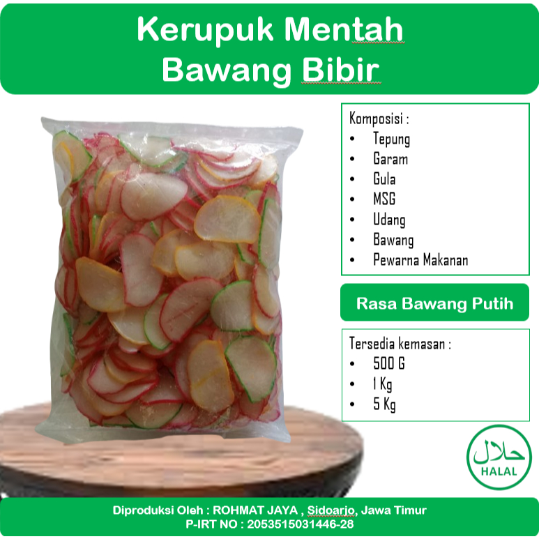 

KERUPUK BAWANG BIBIR 5 kg MENTAH