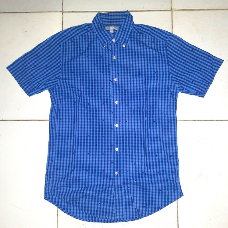 Kemeja Lengan Pendek Pria Uniqlo Slimfit