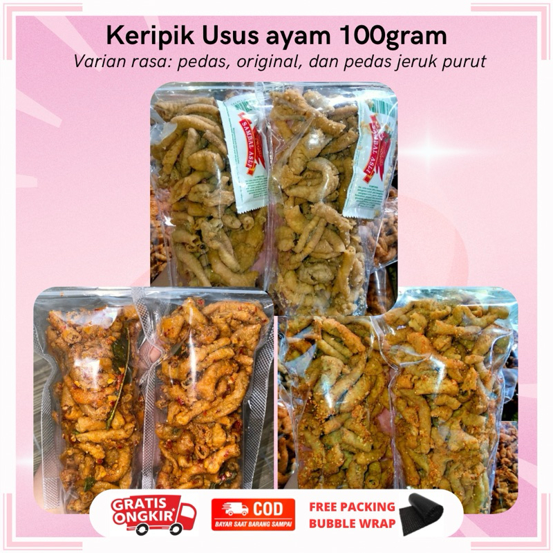 

KERIPIK USUS AYAM JERUK PURUT 100GRAM | KRIPIK USUS CRISPY