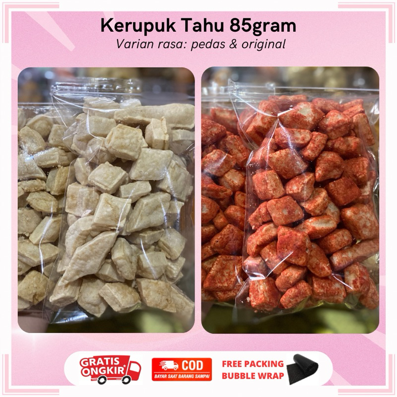 

KERUPUK TAHU ORIGINAL DAN PEDAS BALADO 85GRAM