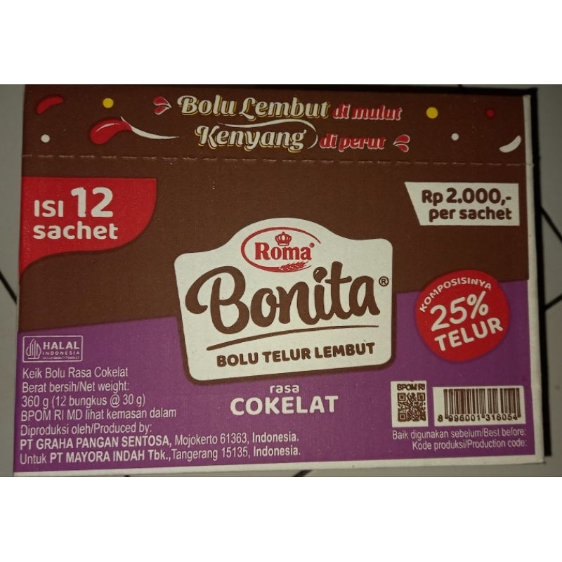 

Roma Bonita Kue Bolu 1 Box