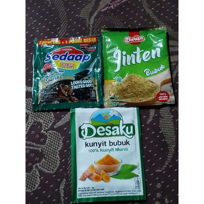 

Kecap Sedaap + Kunyit bubuk + Jinten Bubuk 5 gram Paket 2Q (TRB74)