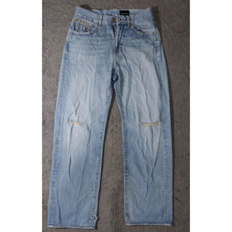 celana panjang denim  gombrong  lebar preloved