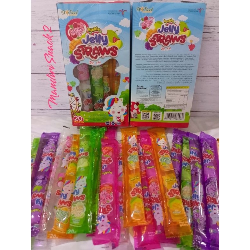 

Kio Kio Jelly Straws sedotan Isi 20 Pcs aneka Rasa Varian Buah lengkap 400gram Best Seller
