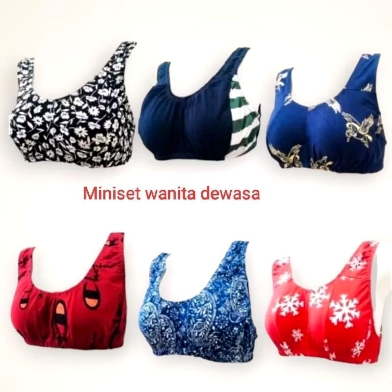 isi 5pcs Miniset Wanita dewasa L.XL.XXL.XXXL KATUN TERMURAH/bh ibu menyusui termurah cod/Miniset kat