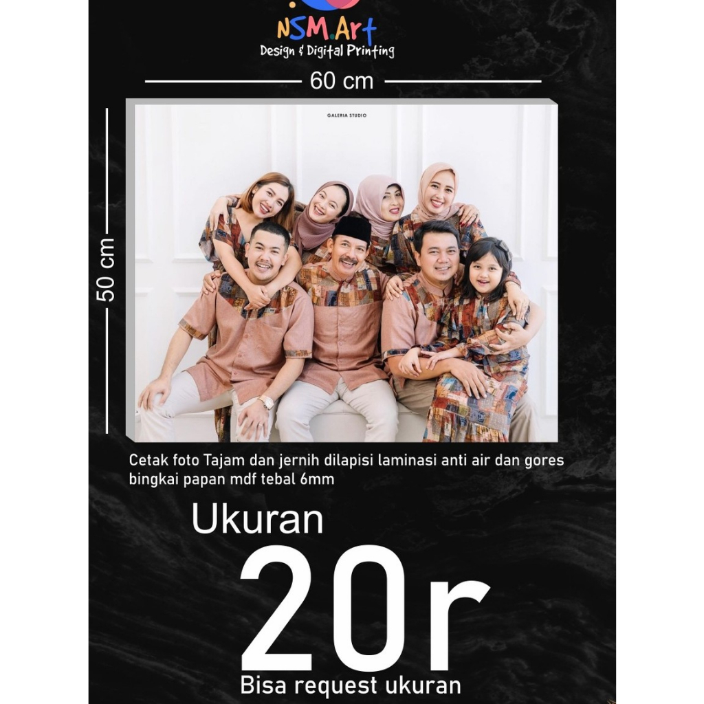 Cetak Foto 20R(50x60)  + Laminasi + Bingkai