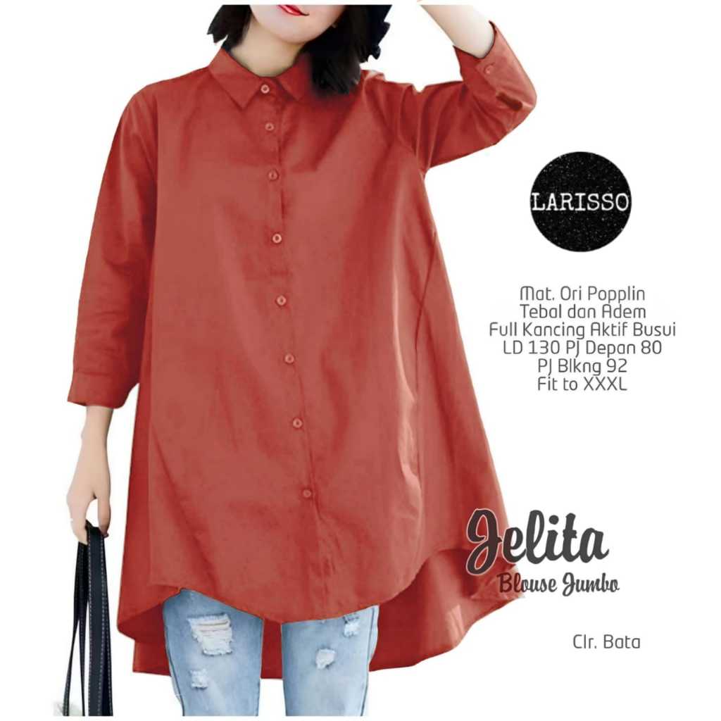 Baju blouse jumbo belakang panjang LD 130 cm XXXL / Jelita blouse