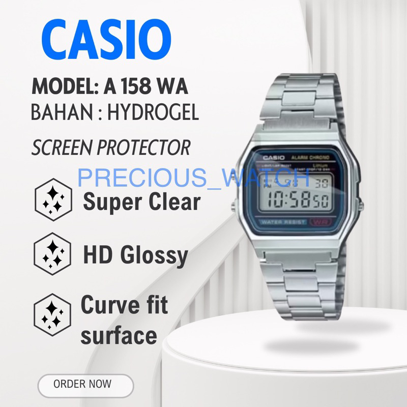 Antigores / Screen Protector Untuk Jam Tangan Casio A-158WA A 158WA A158WA A 158 A158 Hydrogel