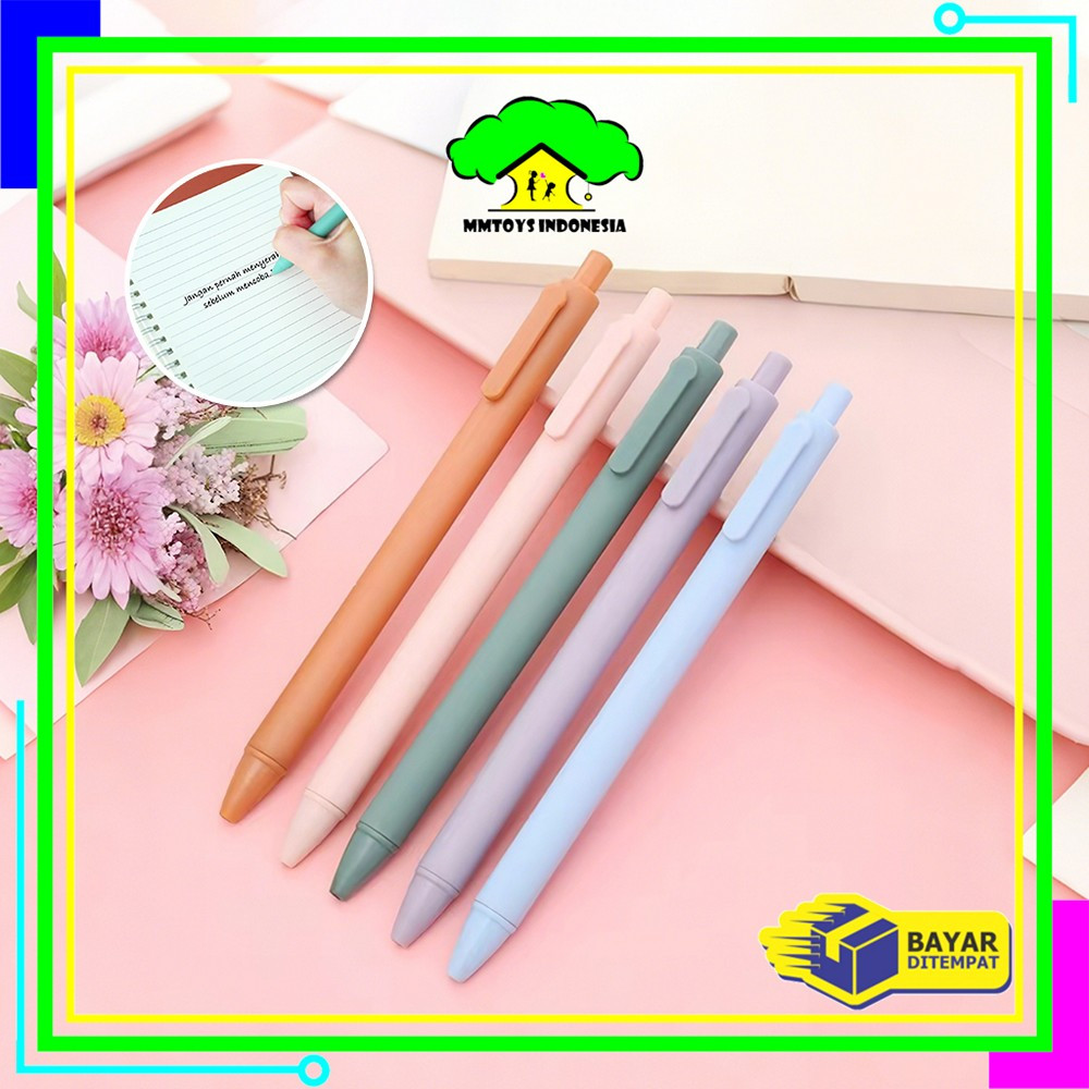 

MI-A120 Pena Cetekan Macaroon Pulpen Warna Pastel Tinta Hitam Alat Tulis Sekolah Kantor / Pulpen Warna Warni Bolpoint Gel Polos