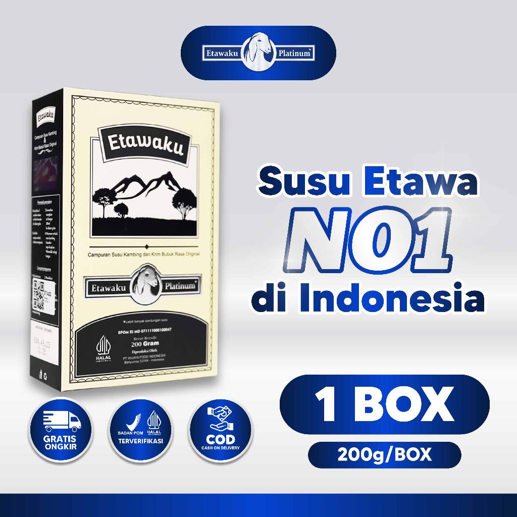 

ETAWAKU Susu Kambing & Krimer Bubuk Untuk Pernafasan Perkuat Tulang 200 gram 100% Original Halal
