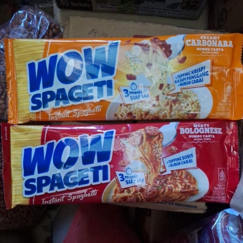 

paket 10 pcs wow spaghetti bolognes carbonara | creamy carbonara | aglio olio