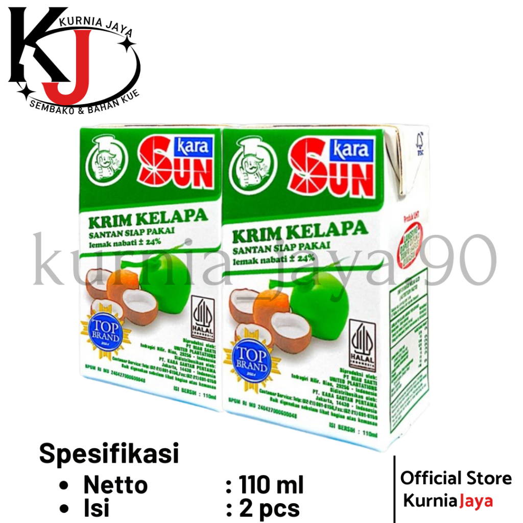

[ SUNKARA ] Santan Kelapa 110ml, 2pcs