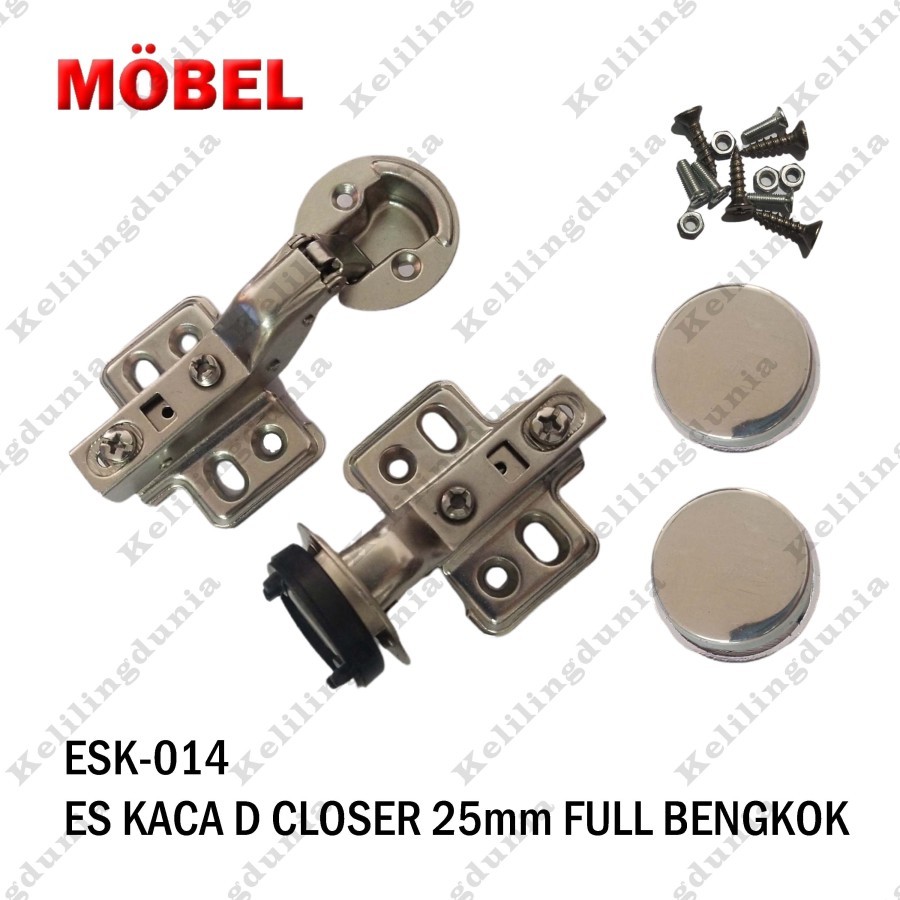 ENGSEL SENDOK 25MM PINTU LEMARI KACA BULAT CHSLOW