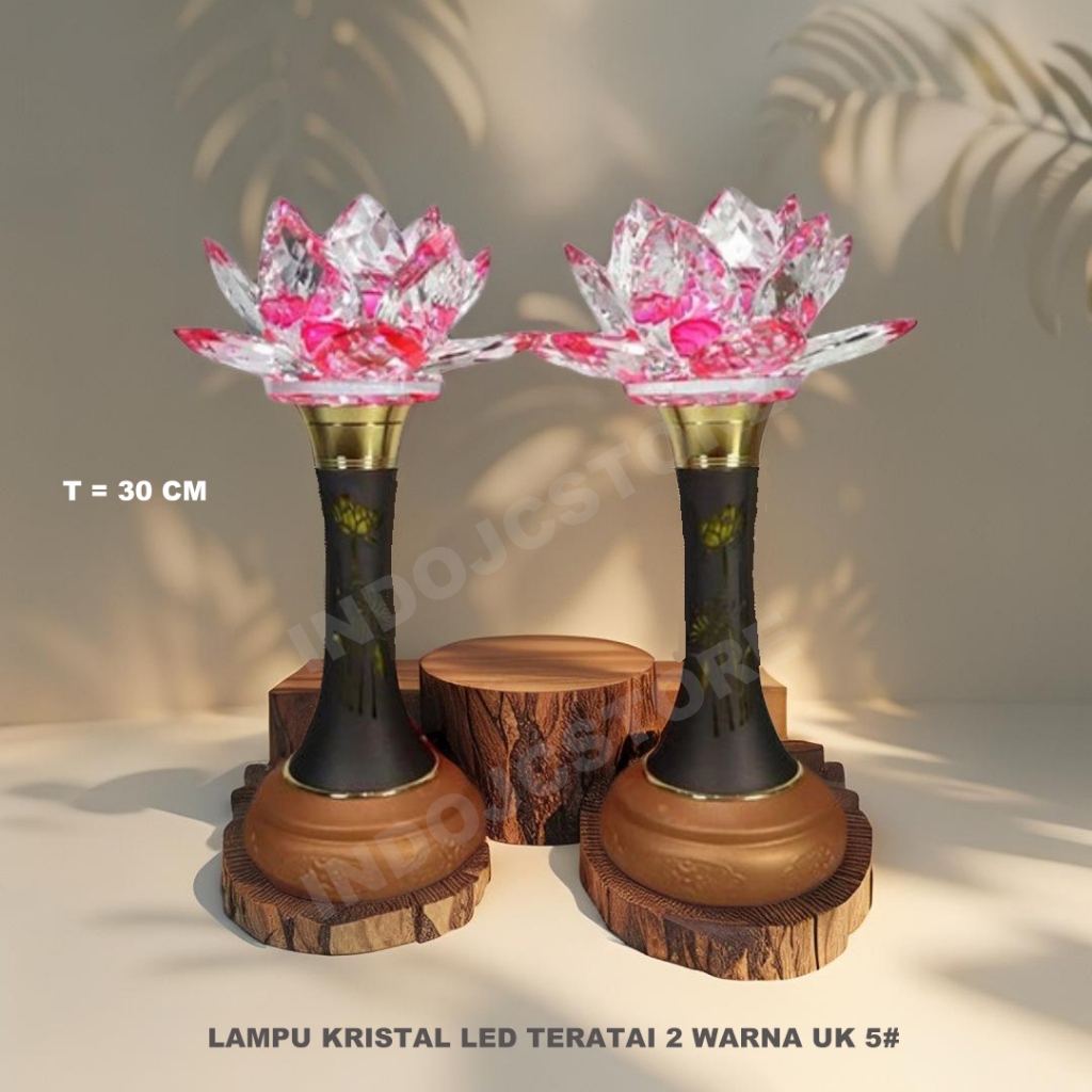 Lampu Kristal Bunga Teratai  LED 2 Warna  Altar sembahyang 5#