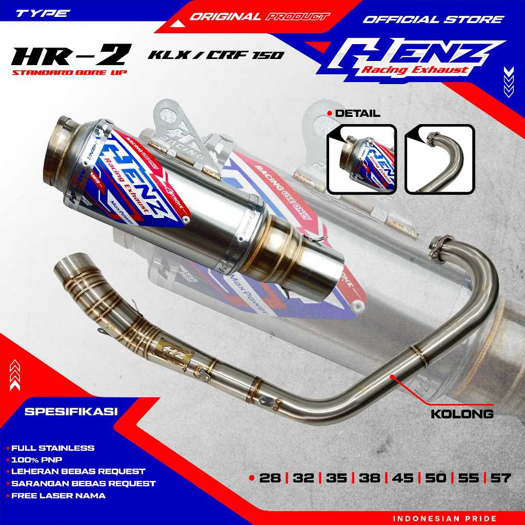 Knalpot  kolong bawah  Klx,Dtracker,Crf HR-2 Henz Racing Exhaust