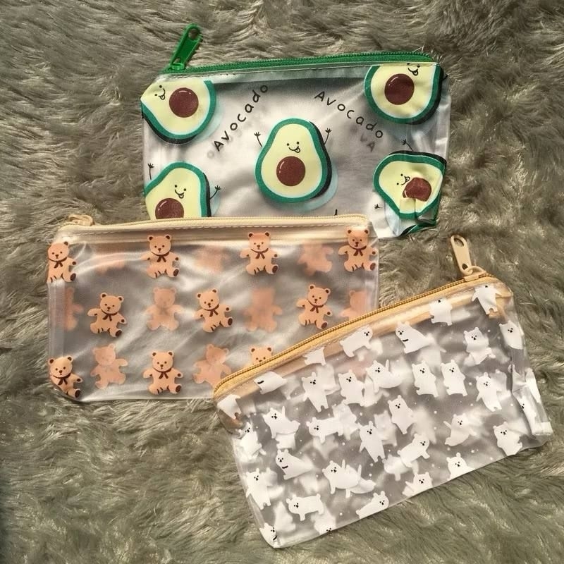 

Transparent Pencil Case cute / tempat pensil lucu / pencil case bear / tempat pensil sekolah / pencil case cute / bear pencil case / avocado pencil case / tempat pensil aesthetic