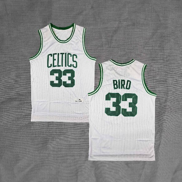 BORDIR Baju Jersey Basket Retro Larry Bird Celtics Putih Classic