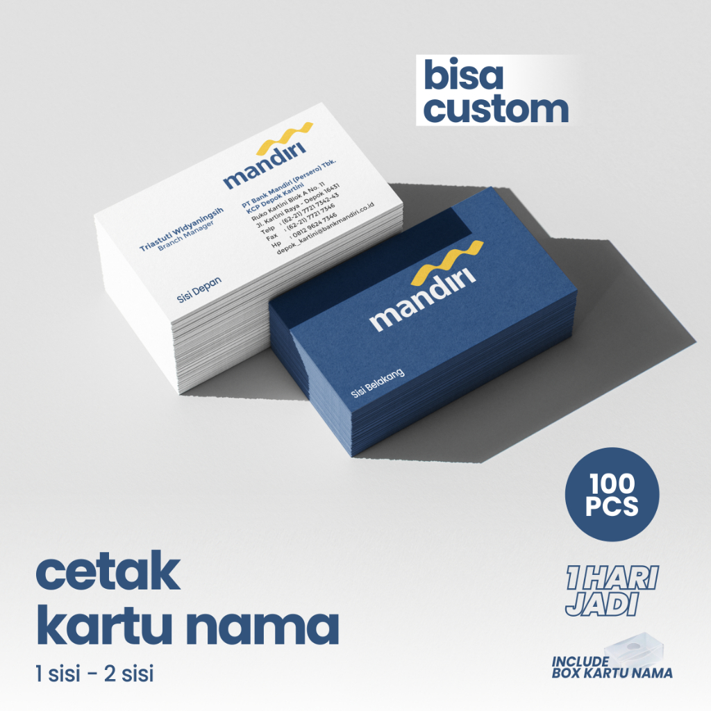 

Kartu Nama Premium Custom Full Color 1 Sisi & 2 Sisi