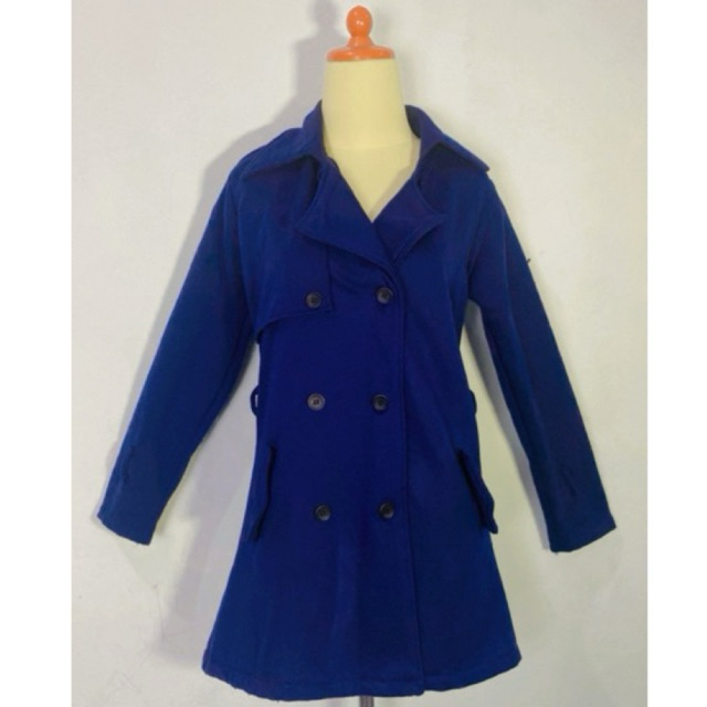 Coat blazer luaran outer blouse blus wanita vintage korean look motif polos basic premium warna navy