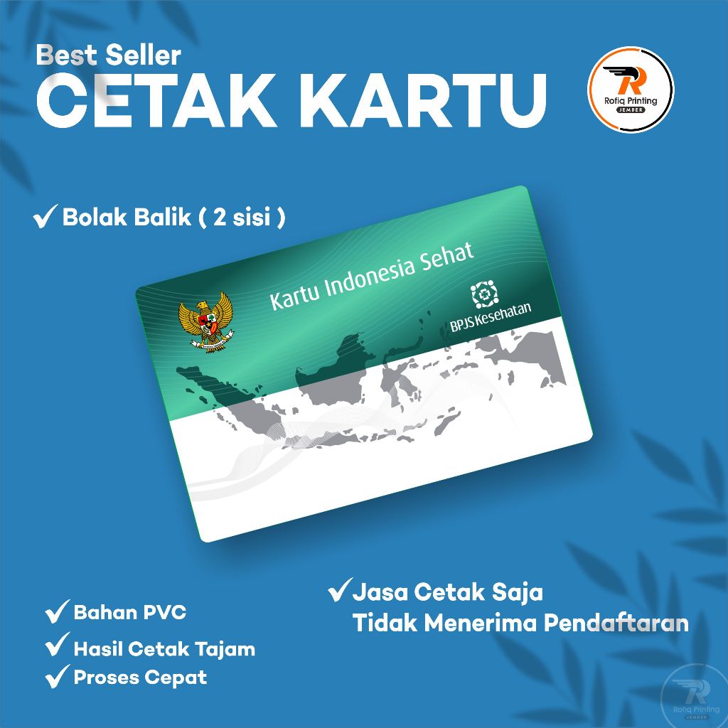 

Cetak ID Card Kartu Digital Fisik Kartu BPJS KIS Bisa Satuan Anti Luntur 2 Sisi