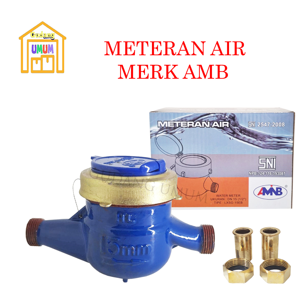 Meteran Air SNI PDAM Besi 1/2 inch Water Meter AMB