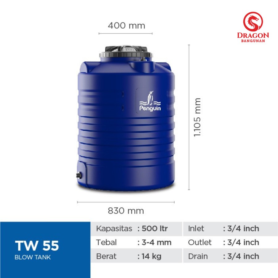 Tangki Air Penguin TW 55 - Toren Air Penguin 500 Liter Tandon Air Penguin