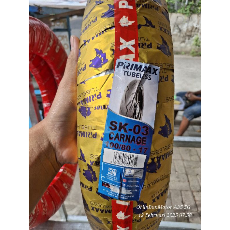 BAN PRIMAX SK03 100/80-17 TUBLES/BAN DEPAN HONDA CBR150R/BAN LUAR DEPAN NEW CB150R/BAN DEPAN GSX150/