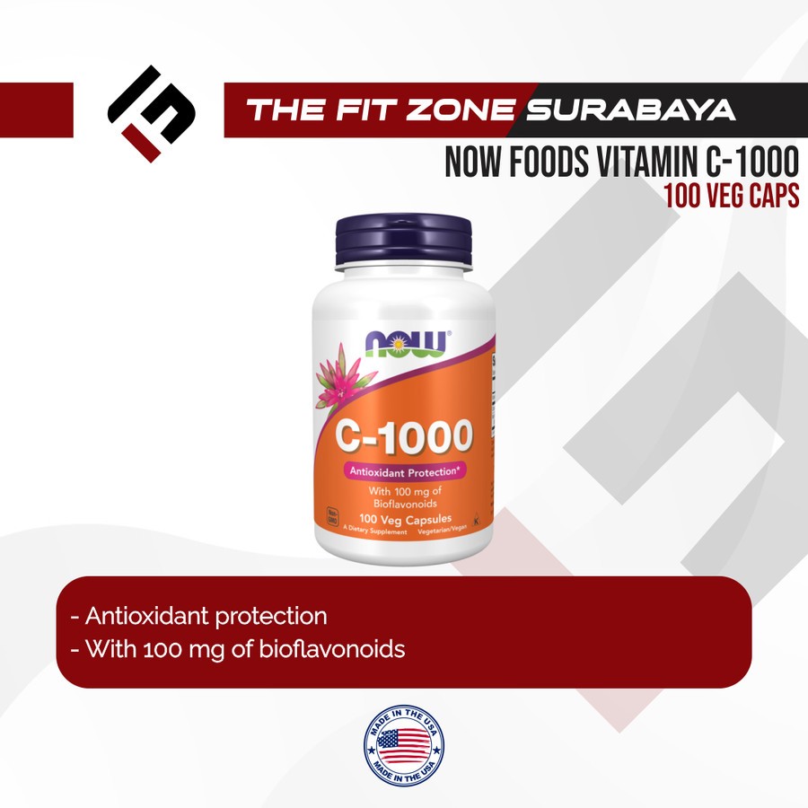 NOW Foods C-1000 100 Tablet Now Vitamin C 1000 mg Vitamin C Tambahan Kadar 1000 IU