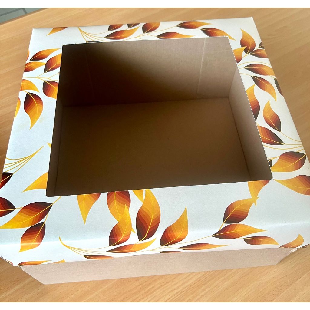 

Box marmer cake leaf autumn mika 22x22 25x25 30x30 kotak packaging hampers dus kue bolu tempat roti