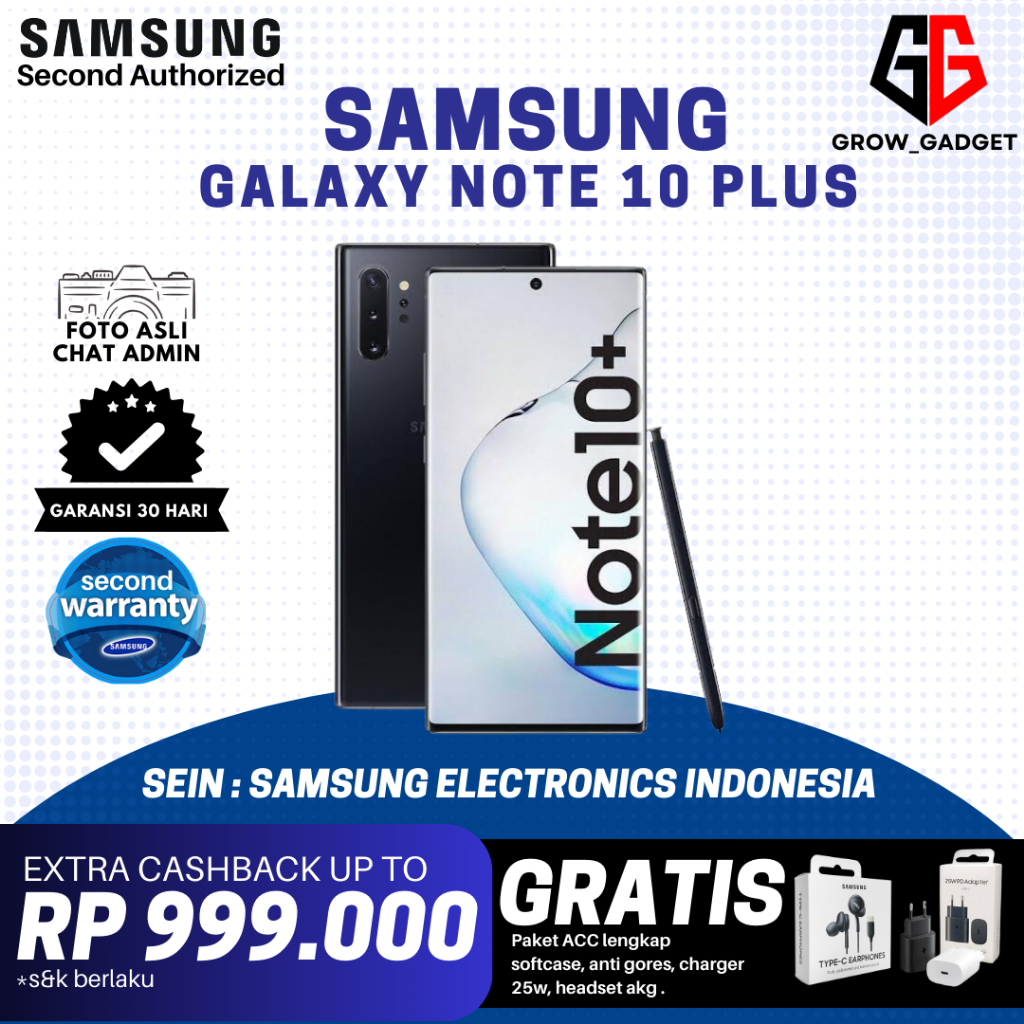 SEIN Samsung Galaxy Note 10 Plus 12/512GB 12/256GB Second Resmi
