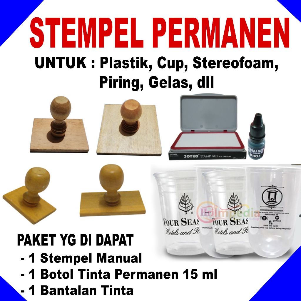 

Stempel Permanen Plastik Cup Stereofoam Gelas Piring