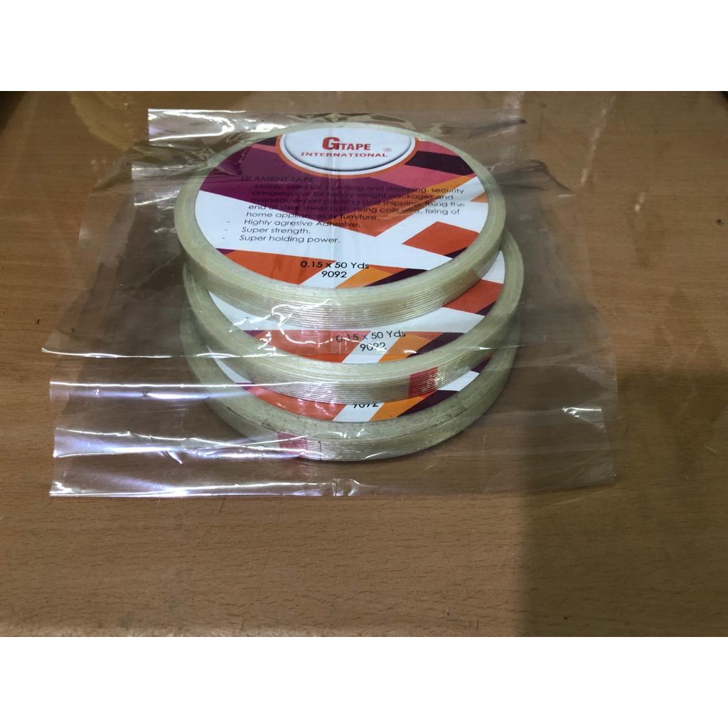 

Filament Tape / Lakban Serat. Ukuran : (12) mm x 50 Yards