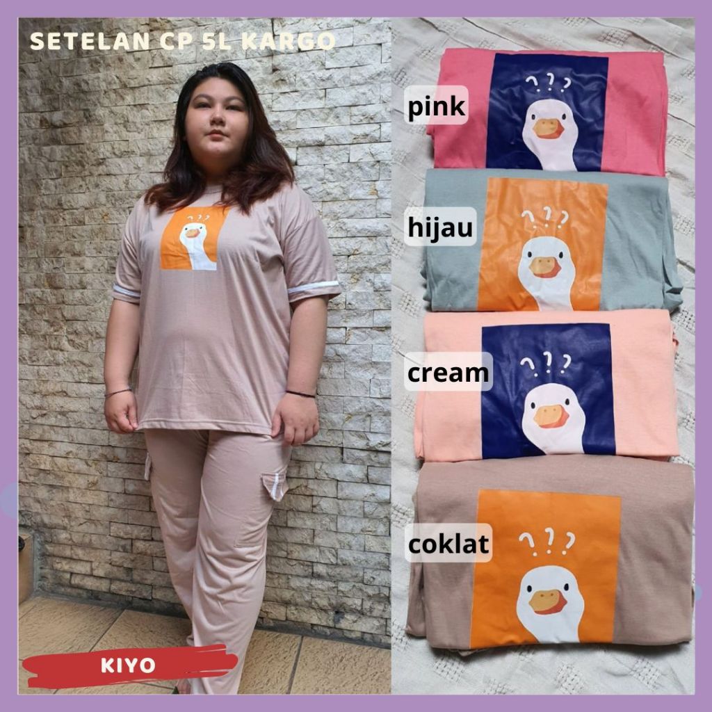 Baju Tidur Jumbo 5L Celana Kargo / Setelan Baju Tidur Wanita