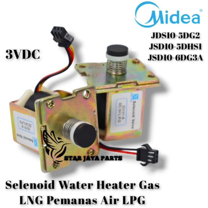 [MIDEA] SELENOID WATER HEATER GAS MIDEA JDS10-5DG2, 5DSH1, Selenoid Water Heater Gas LNG Pemanas Air
